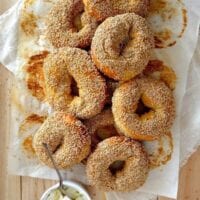 Homemade Sesame Montreal Bagels