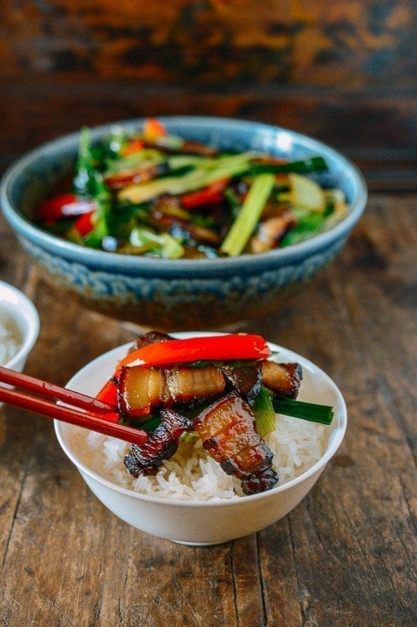 Cured Pork Belly Stir-fry with Leeks