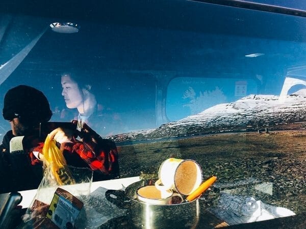 Camper van cooking