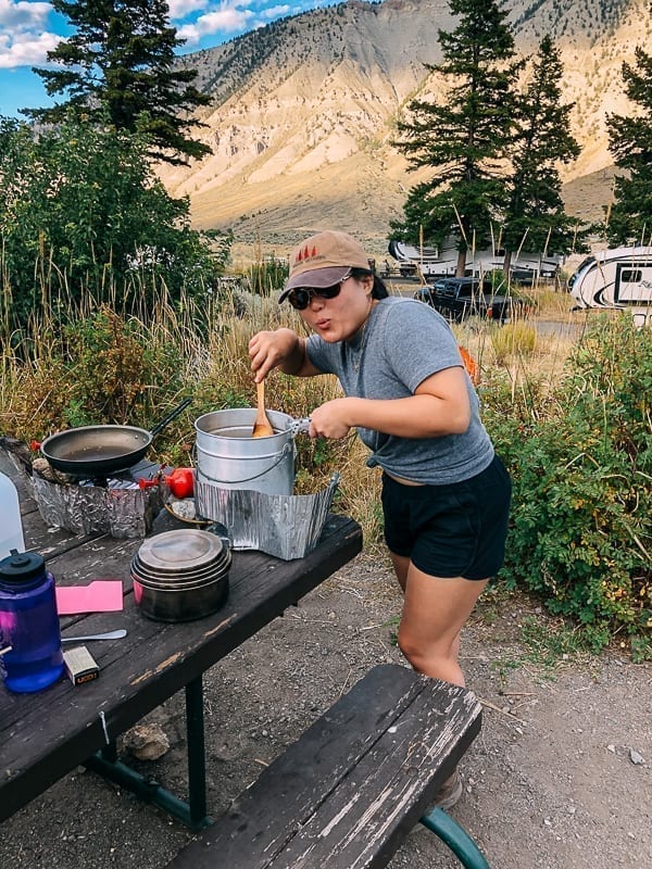 Kaitlin cooking at campground, bmeteor.aiodimecu.cf