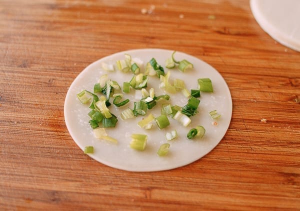Scallions on dumpling wrapper with oil and salt, bmeteor.aiodimecu.cf