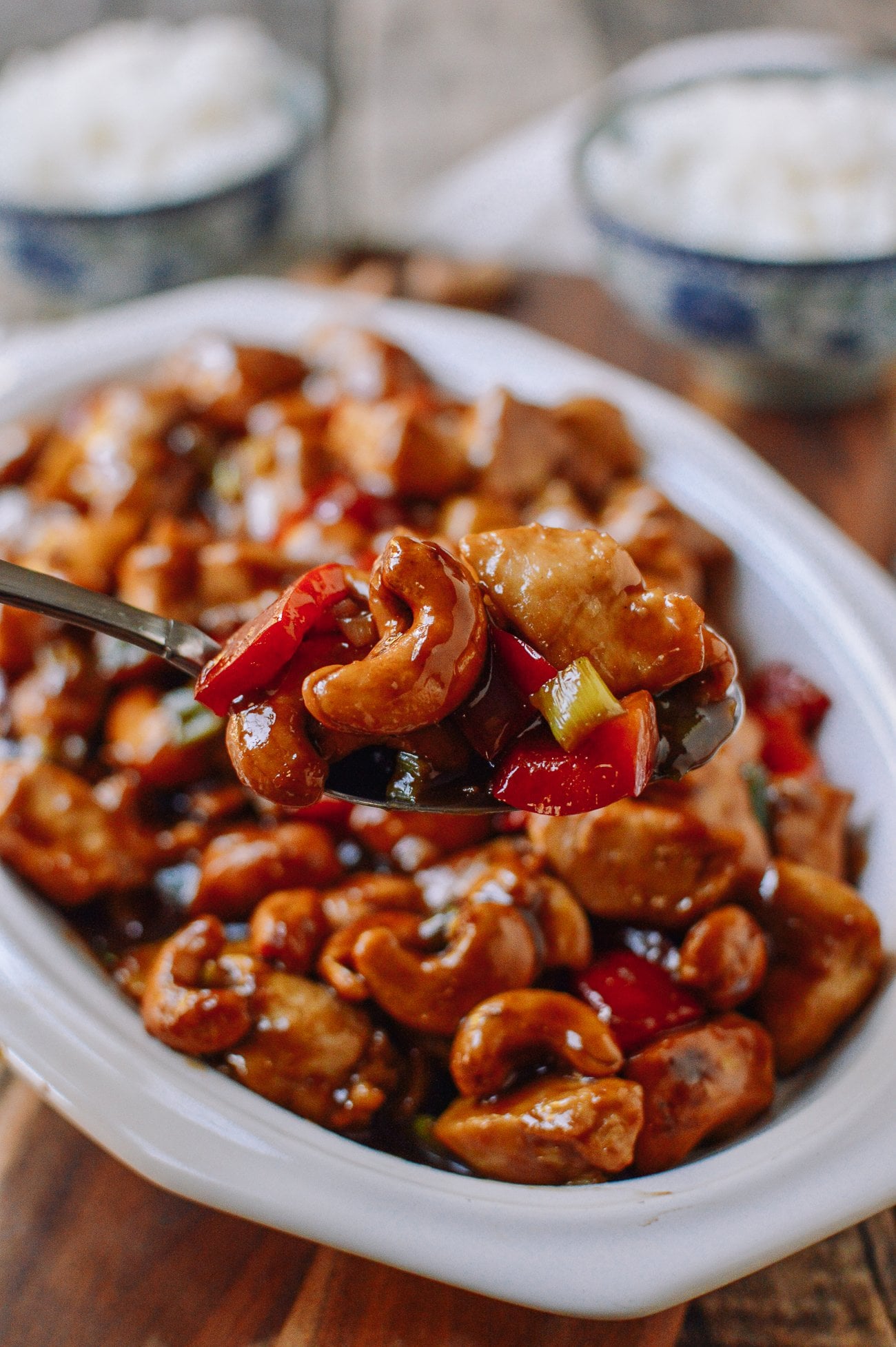 Scoop of Cashew Chicken Stir-fry