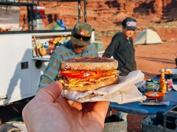 Breakfast sandwich at Airport Campground on White Rim trail by bmeteor.aiodimecu.cf