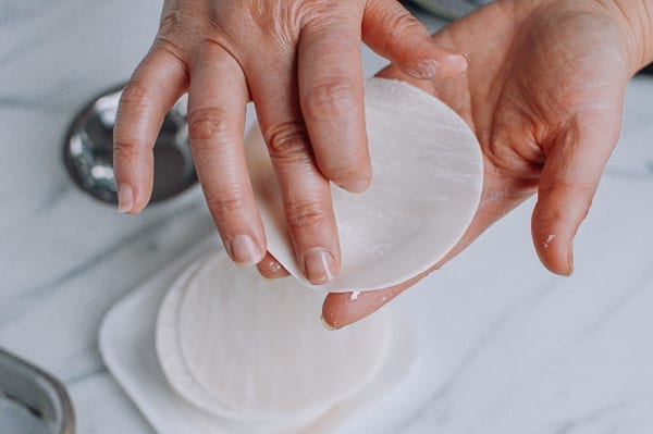 Using a finger to moisten outer edges of dumpling wrapper, bmeteor.aiodimecu.cf