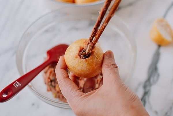 Stuffing fried gluten ball with filling, bmeteor.aiodimecu.cf