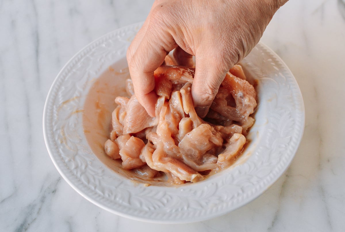 Mixing sliced chicken with marinade ingredients, bmeteor.aiodimecu.cf