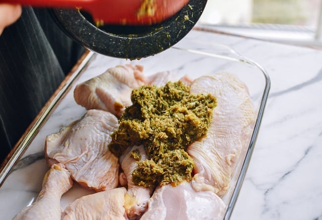 Pouring marinade over chicken pieces, bmeteor.aiodimecu.cf