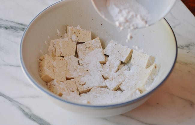 Adding spiced flour and cornstarch dredge to tofu, bmeteor.aiodimecu.cf