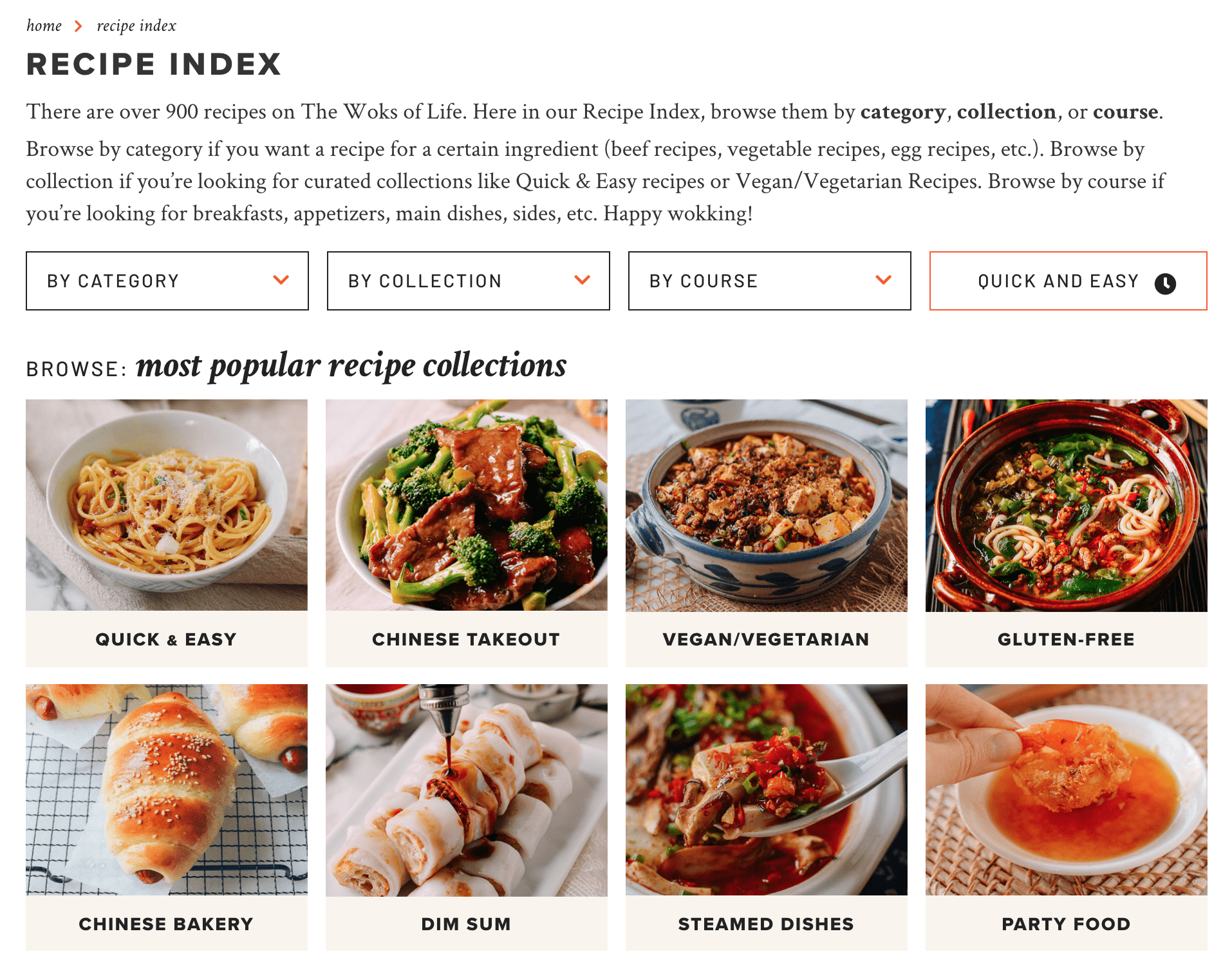 The Woks of Life new recipe index screenshot, bmeteor.aiodimecu.cf