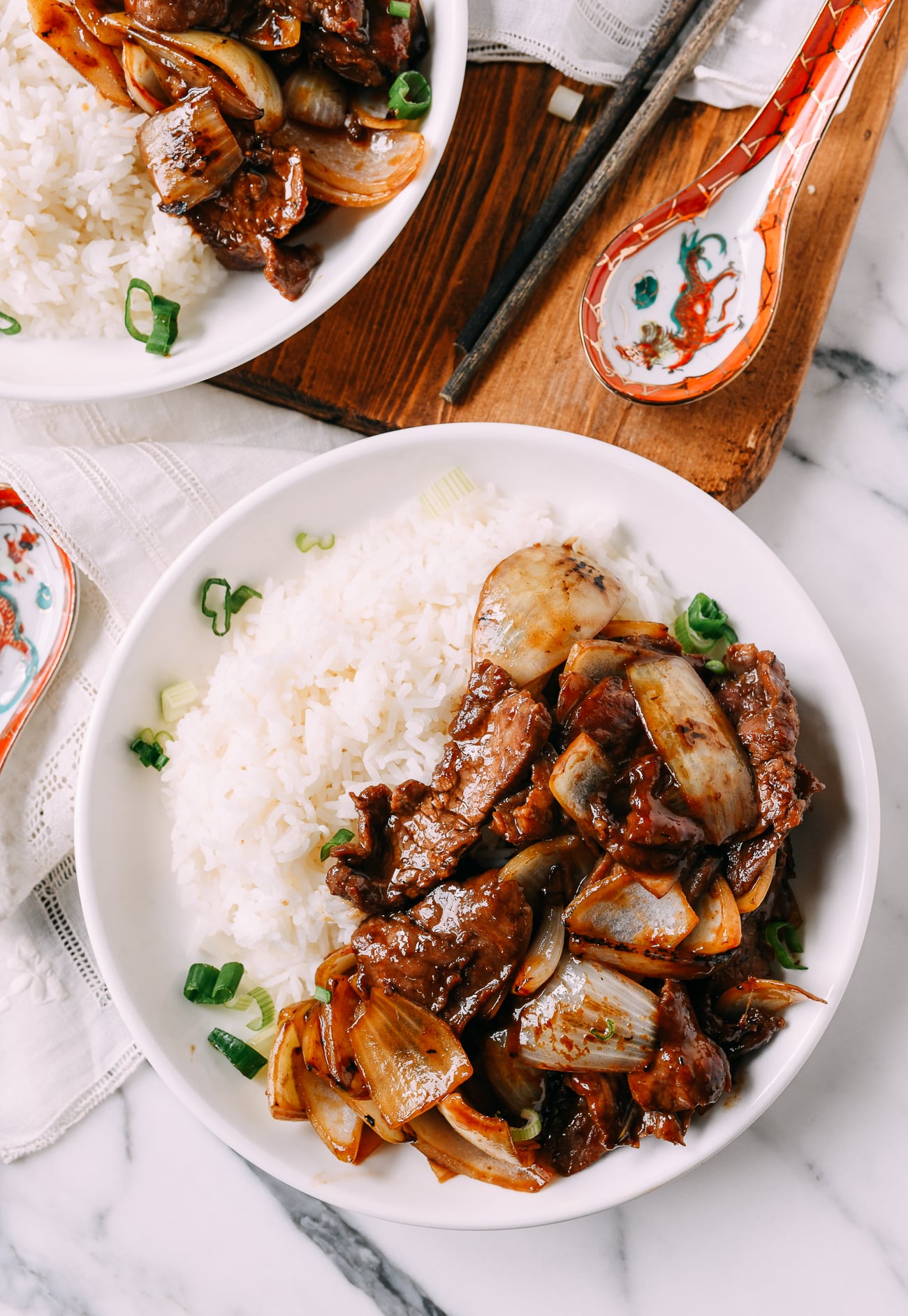 Beef onion stir-fry