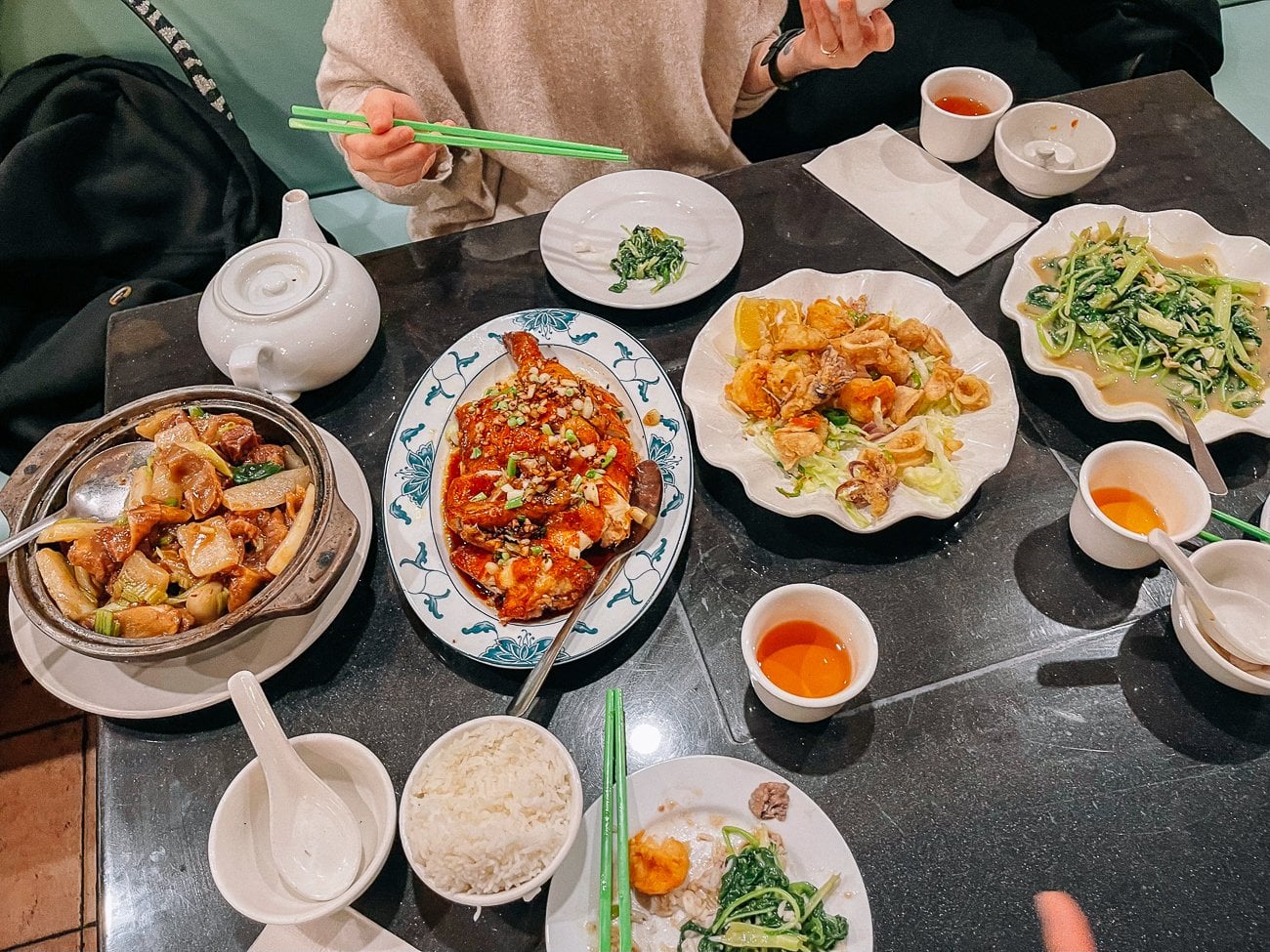 Cantonese dinner spread