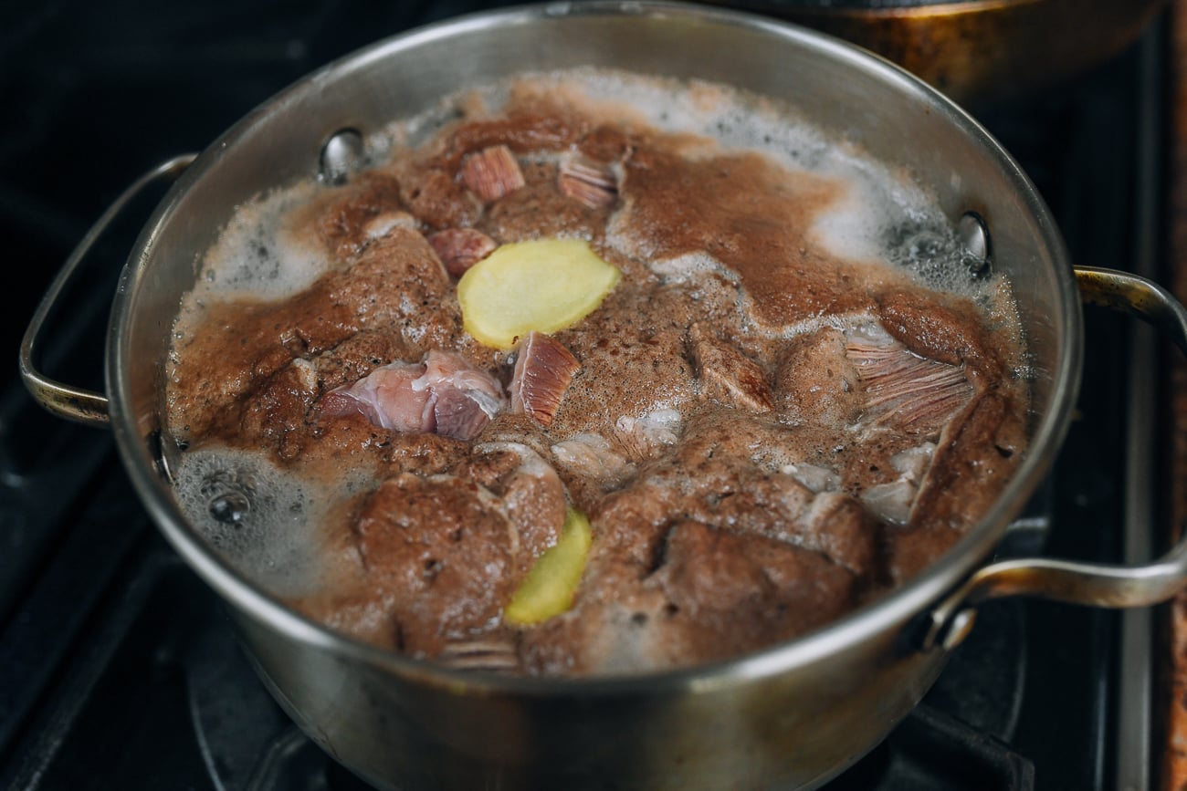 blanching beef