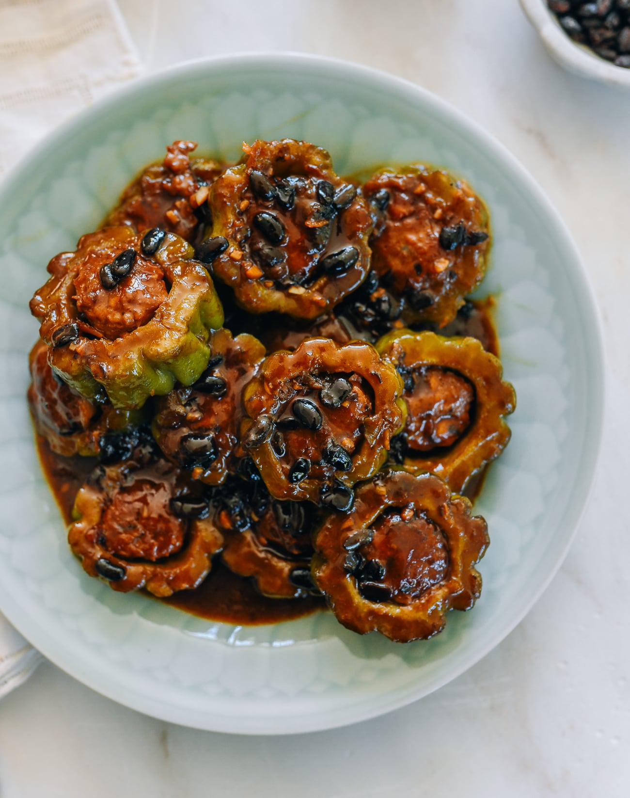Stuffed Bitter Melon with Black Bean Sauce